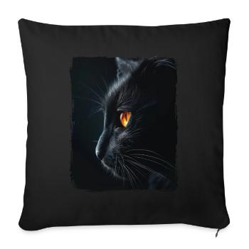 Cat Photography Close Up Cat Eyes Black Cat - Sofa pillowcase 17,3'' x 17,3'' (45 x 45 cm) - black - Front