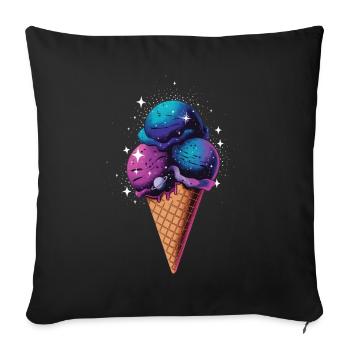 Cone Stars Galaxy Universe Nebula Planet Moon Sky - Sofa pillowcase 17,3'' x 17,3'' (45 x 45 cm) - black - Front