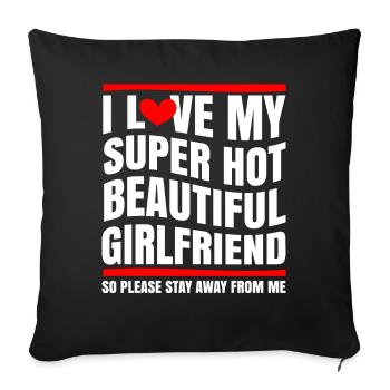 I Love My Girlfriend Couples Boyfriend Gift Idea - Sofa pillowcase 17,3'' x 17,3'' (45 x 45 cm) - black - Front
