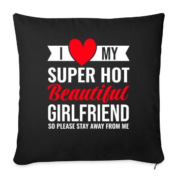 I Love My Girlfriend Couples Boyfriend Gift Idea - Sofa pillowcase 17,3'' x 17,3'' (45 x 45 cm) - black - Front