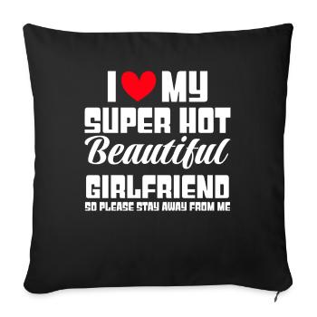 I Love My Girlfriend Couples Boyfriend Gift Idea - Sofa pillowcase 17,3'' x 17,3'' (45 x 45 cm) - black - Front