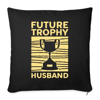 Husband Groom Marriage Engagement Gift Idea - Sofa pillowcase 17,3'' x 17,3'' (45 x 45 cm) - black - Front