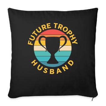 Husband Groom Marriage Engagement Gift Idea - Sofa pillowcase 17,3'' x 17,3'' (45 x 45 cm) - black - Front