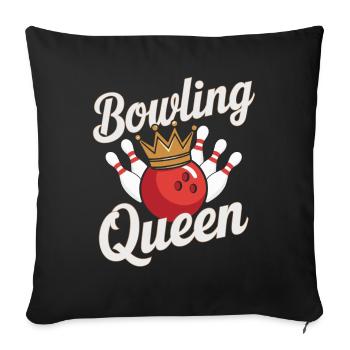 Bowling Queen Bowler - Housse de coussin décorative 45 x 45 cm - noir - Devant
