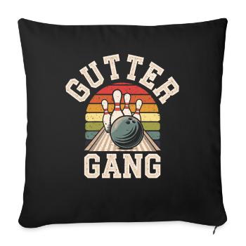 Gutter Gang Bowling Bowler - Sofakissenbezug 45 x 45 cm - Schwarz - Vorne