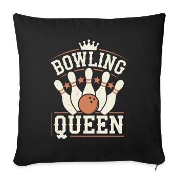 Bowling Queen Bowler - Housse de coussin décorative 45 x 45 cm - noir - Devant