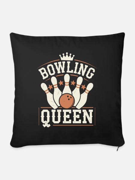 Bowling Queen Bowler - Sofakissenbezug 45 x 45 cm - Schwarz