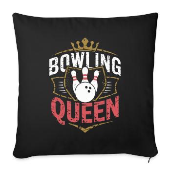 Bowling Queen Bowler - Housse de coussin décorative 45 x 45 cm - noir - Devant