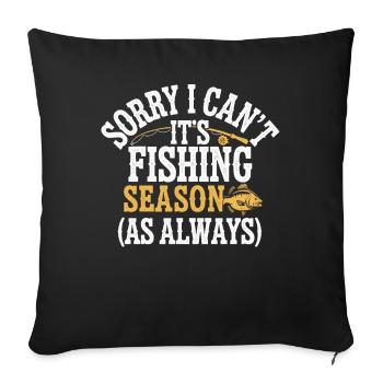 Pêcheur drôle de dicton pêche - Housse de coussin décorative 45 x 45 cm - noir - Devant