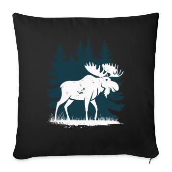 Elch - Sofakissenbezug 45 x 45 cm - Schwarz - Vorne