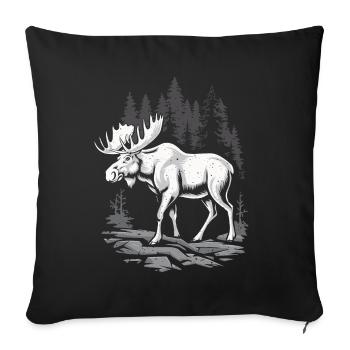 Elch - Sofakissenbezug 45 x 45 cm - Schwarz - Vorne