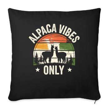 Alpaca Animal - Sofa pillowcase 17,3'' x 17,3'' (45 x 45 cm) - black - Front