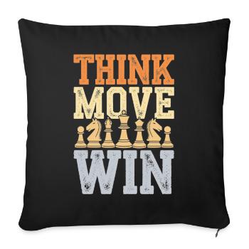 Think Move Win Chess Player - Sofa pillowcase 17,3'' x 17,3'' (45 x 45 cm) - black - Front