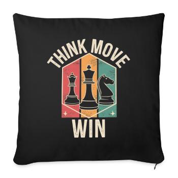 Think Move Win Chess Piece - Sofa pillowcase 17,3'' x 17,3'' (45 x 45 cm) - black - Front