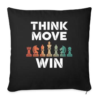 Think Move Win Chess Piece - Sofa pillowcase 17,3'' x 17,3'' (45 x 45 cm) - black - Front
