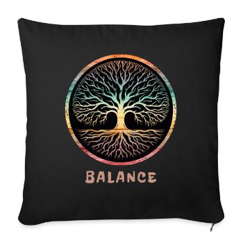 Balance Tree Lover Save The World - Sofa pillowcase 17,3'' x 17,3'' (45 x 45 cm) - black - Front