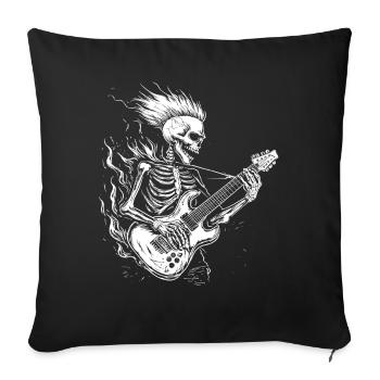 Cool Skeleton Guitar Player Guitarist Musician - Sofa pillowcase 17,3'' x 17,3'' (45 x 45 cm) - black - Front