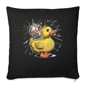 Duck Rubber Duck Animal Bird Disco Ball Party - Sofa pillowcase 17,3'' x 17,3'' (45 x 45 cm) - black - Front