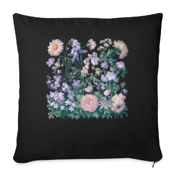 Colorful Wildflower Floral Plant Flower Gardener - Sofa pillowcase 17,3'' x 17,3'' (45 x 45 cm) - black - Front