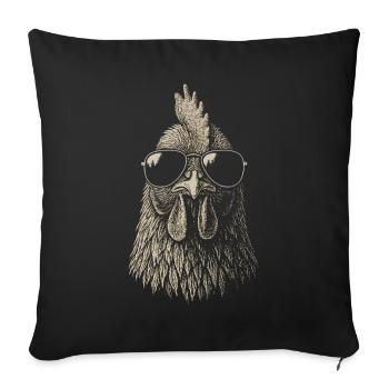Chicken Illustration Sunglasses Animals Art - Sofa pillowcase 17,3'' x 17,3'' (45 x 45 cm) - black - Front