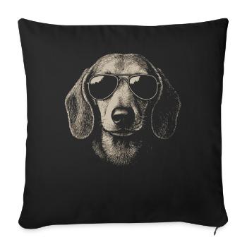 Cool Dachshund Dog Aviator Sunglasses Sketch - Sofa pillowcase 17,3'' x 17,3'' (45 x 45 cm) - black - Front