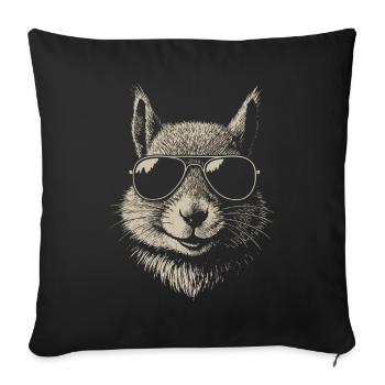 Cool Squirrel Wearing Sunglasses Illustration - Sofa pillowcase 17,3'' x 17,3'' (45 x 45 cm) - black - Front