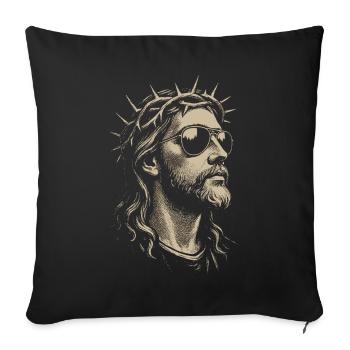 Jesus Christ God Crown of Thorns Sunglasses Modern - Sofa pillowcase 17,3'' x 17,3'' (45 x 45 cm) - black - Front