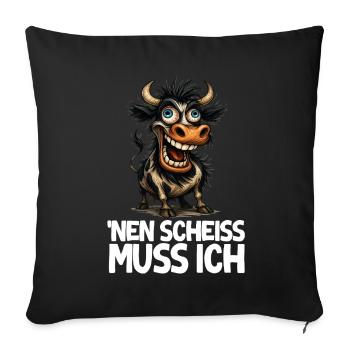 lustige Kuh Cartoon Humor Spruch - Sofakissenbezug 45 x 45 cm - Schwarz - Vorne