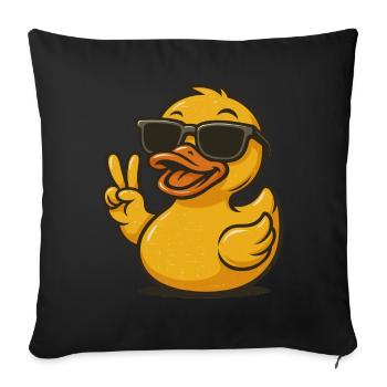 Cool Rubber Duck Sunglasses Peace Sign Duck Lover - Sofa pillowcase 17,3'' x 17,3'' (45 x 45 cm) - black - Front
