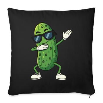Cool Dancing Cornichon Dabbing Lunettes de soleil de dessin animé - Housse de coussin décorative 45 x 45 cm - noir - Devant