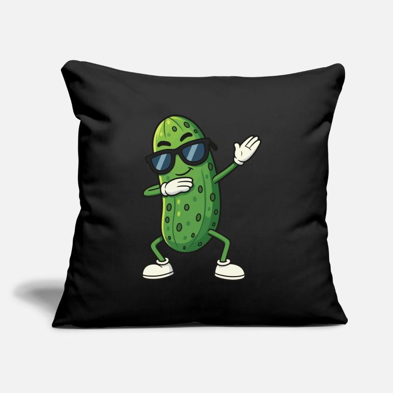 Cool Dancing Cornichon Dabbing Lunettes de soleil de dessin animé Housse de coussin décorative 45 x 45 cm