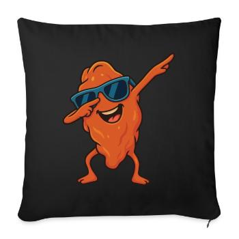 Drôle Cool Dabbing Aile de poulet Dessin animé Lunettes de soleil - Housse de coussin décorative 45 x 45 cm - noir - Devant