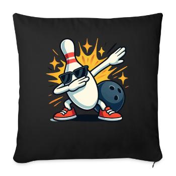 Bowling Pin Dabbing Dab Lunettes de soleil Boule de bowling - Housse de coussin décorative 45 x 45 cm - noir - Devant