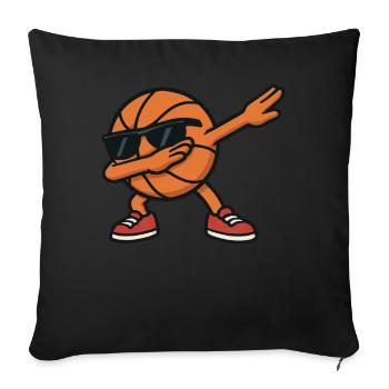 Drôle Cool Basketball Dessin Animé Dab Danse Lunettes de soleil - Housse de coussin décorative 45 x 45 cm - noir - Devant