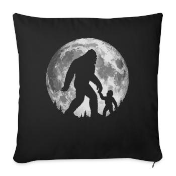 Bigfoot Sasquatch Moon Mysterious Creature Night - Sofa pillowcase 17,3'' x 17,3'' (45 x 45 cm) - black - Front