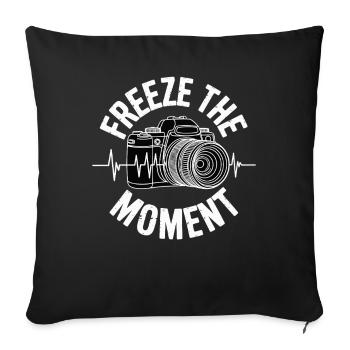 Freeze The Moment Photographe Appareil photo - Housse de coussin décorative 45 x 45 cm - noir - Devant
