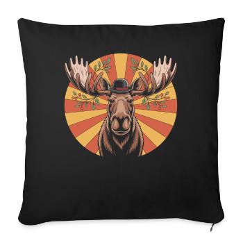 Elch Tier - Sofakissenbezug 45 x 45 cm - Schwarz - Vorne