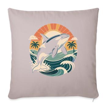 Vintage Orca Meeresbewohner Meer Wal Orka - Sofakissenbezug 45 x 45 cm - helles Taupe - Vorne