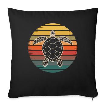 Vintage Turtle - Sofa pillowcase 17,3'' x 17,3'' (45 x 45 cm) - black - Front