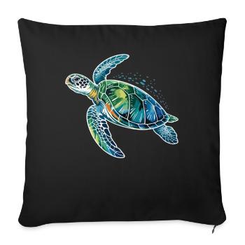 Turtle Sea Creatures Ocean - Sofa pillowcase 17,3'' x 17,3'' (45 x 45 cm) - black - Front
