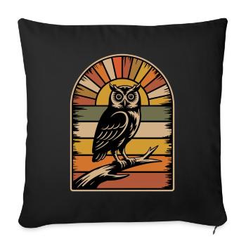 Hibou - Housse de coussin décorative 45 x 45 cm - noir - Devant