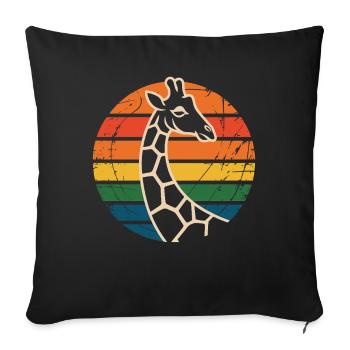 Safari animalier vintage du zoo des girafes - Housse de coussin décorative 45 x 45 cm - noir - Devant