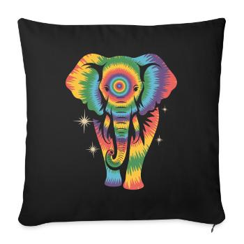 Elephant - Sofa pillowcase 17,3'' x 17,3'' (45 x 45 cm) - black - Front
