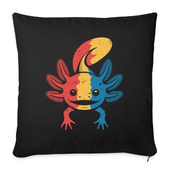 Axolotl coloré - Housse de coussin décorative 45 x 45 cm - noir - Devant