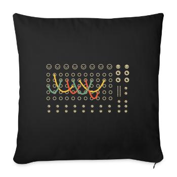 Rétro synthétiseur modulaire producteur de musique analogique - Housse de coussin décorative 45 x 45 cm - noir - Devant