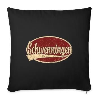 Schwenningen design rétro - Housse de coussin décorative 45 x 45 cm - noir - Devant