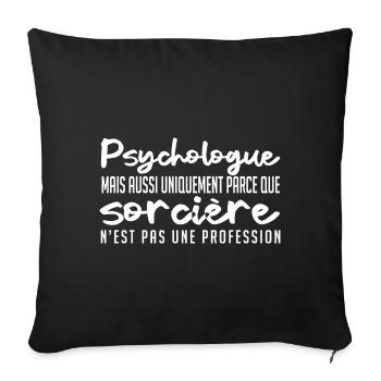 Psychologue Sorcière - Housse de coussin décorative 45 x 45 cm - noir - Devant