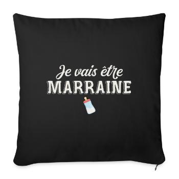 Je vais être marraine / future marraine - Housse de coussin décorative 45 x 45 cm - noir - Devant