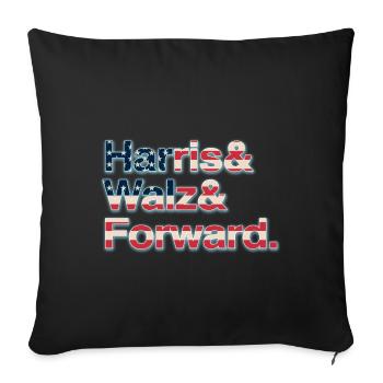 Kamala Harris & Tim Walz 2024 Support Shirt - Sofa pillowcase 17,3'' x 17,3'' (45 x 45 cm) - black - Front