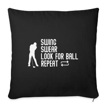 Golf sarcastique blague golf golf golf - Housse de coussin décorative 45 x 45 cm - noir - Devant